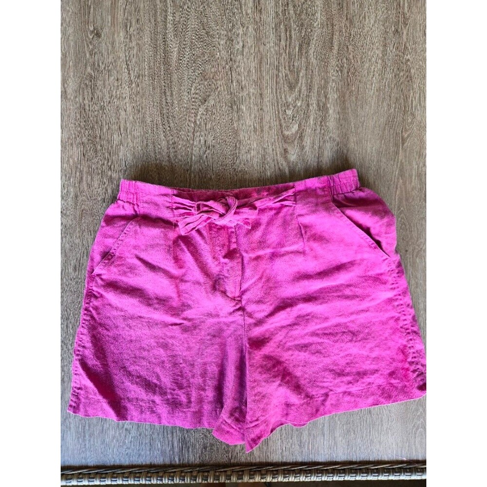 Boden 100% Linen Tie-Waist Shorts – Vibrant Fuchsia Pink (Size US 12)